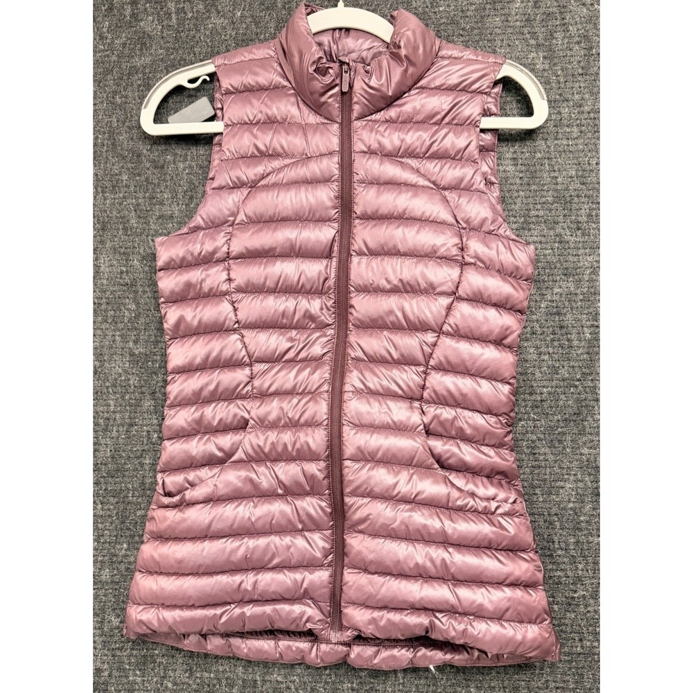 Lululemon Pack It Vest Womens 2 Maroon Goose Down 700 Fill Puffer EUC